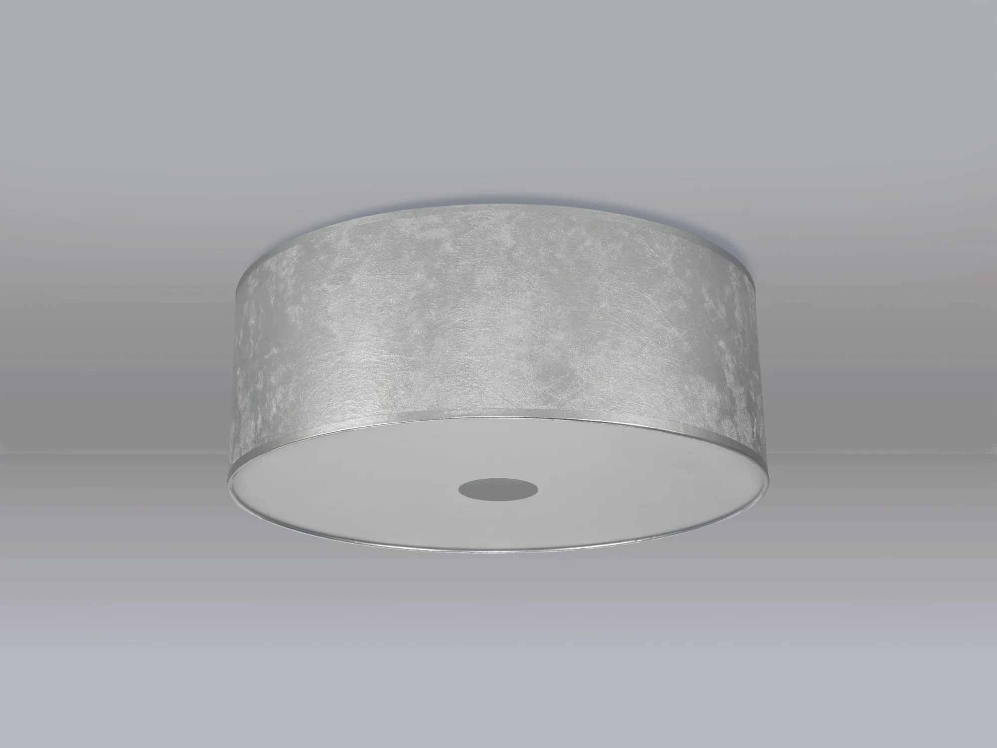 Baymont 60cm Flush 3 Light Silver Leaf, Frosted Diffuser DK0633  Deco Baymont WH SL